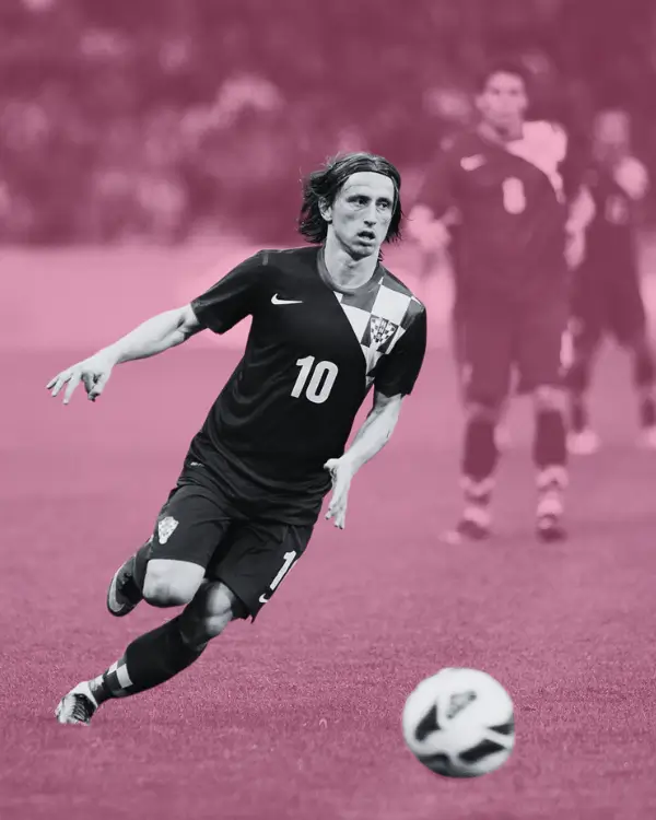 Luka Modrić playing for Croatia, representing European soccer talent and professional football development.